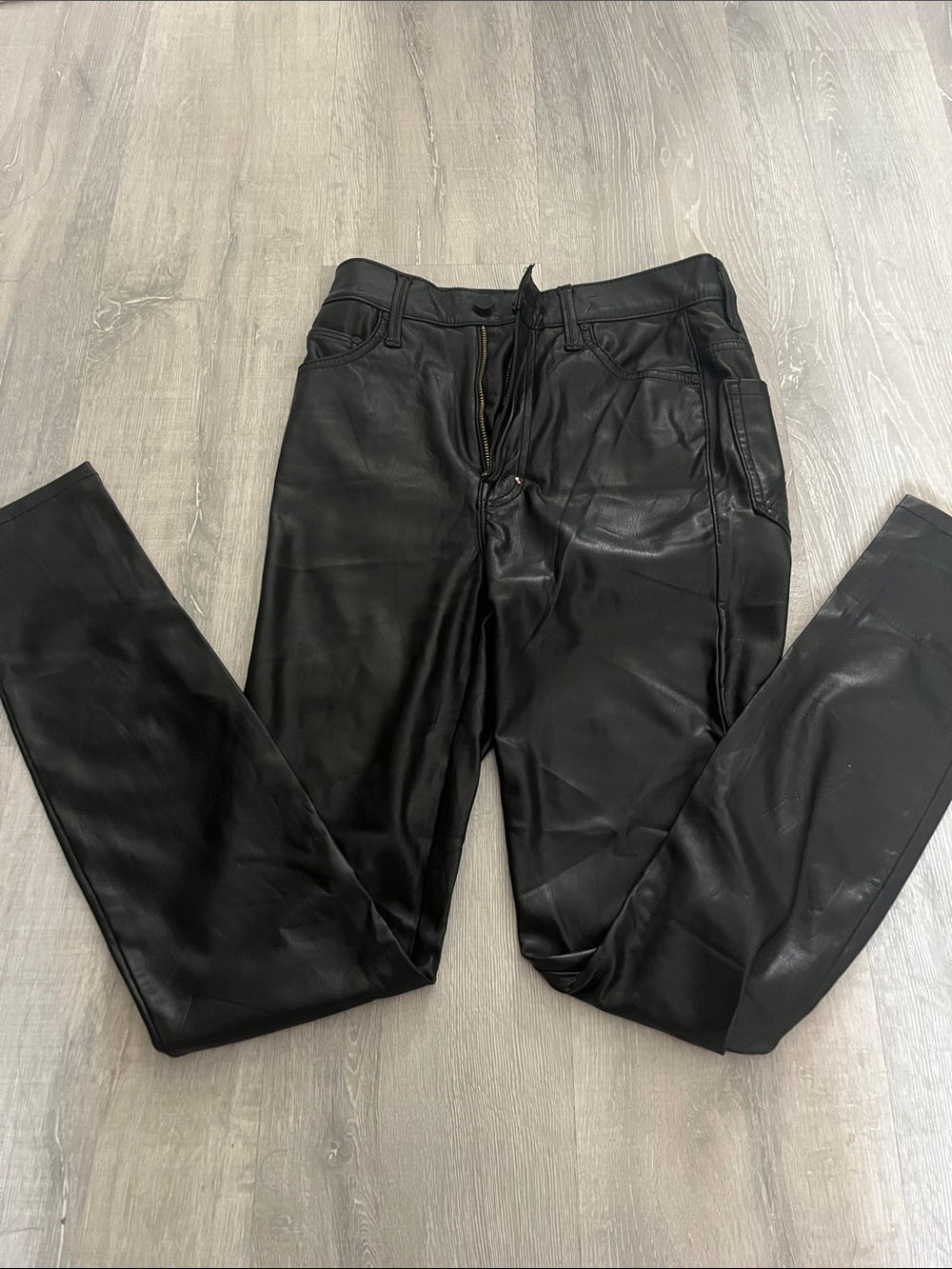 Women’s Black Faux Leather Pants - Classic Slim Fit